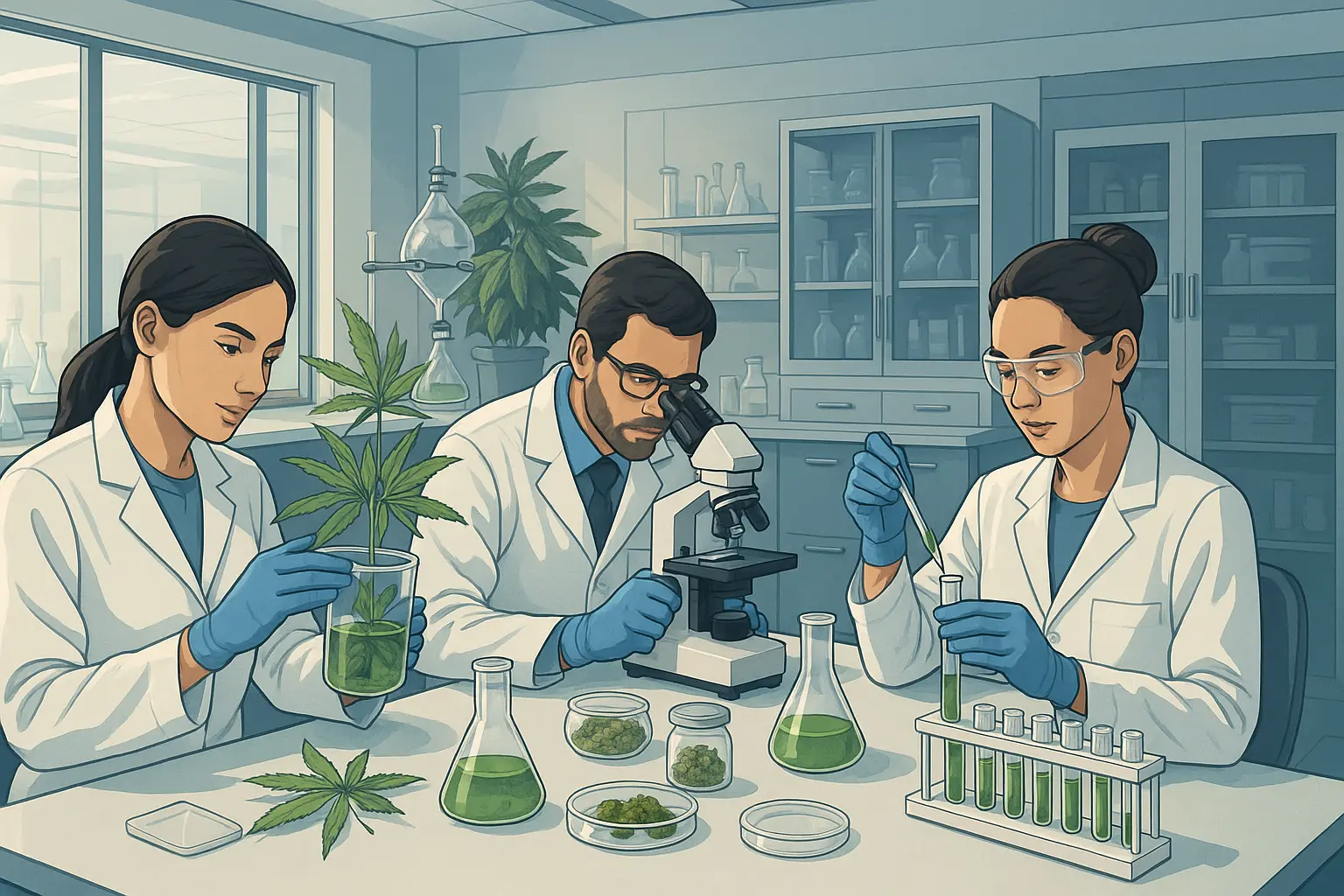SOMAÍ Pharmaceuticals laboratory scientists researching cannabis